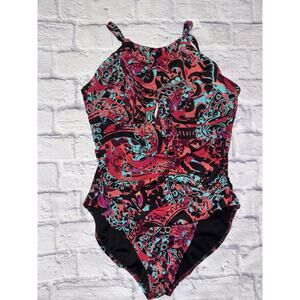 Magicsuit Women’s Plus Size 16 One Piece High Neck Floral Print USA